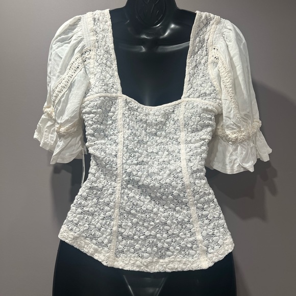 𐙚⋆˚✿˖° FREE PEOPLE Spring Fling Top Ivory NWT Boho Bustier 𐙚⋆˚✿˖° - Picture 9 of 11